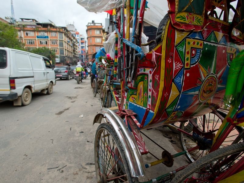 Mit der Rikscha durch Kathmandu