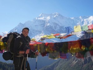 Reisender beim Poonhill Trekking