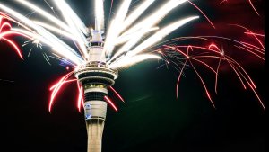 Feuerwerk in Auckland Neuseeland
