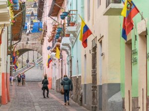 Straße in Quito, Ecuador