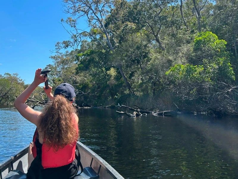Kanufahrerin in den Noosa Everglades