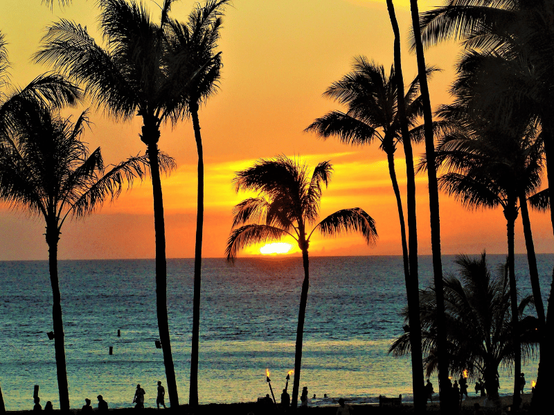 Sonnenuntergang auf Hawaii