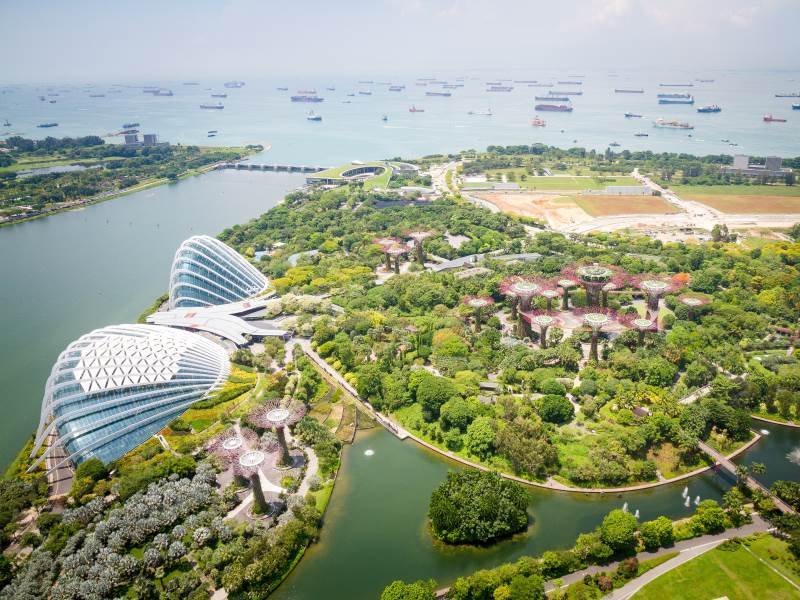 Blick auf den Flughafen von Singapur