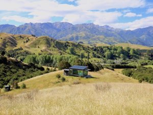 Einsame Pod-Unterkunft in wunderschöner Landschaft in Kaikoura, Neuseeland