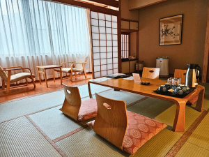 Typisch Japanischer Essenssaal in Noboribetsu in Japan