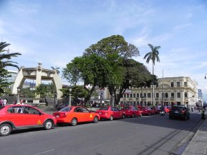 Taxis stehen in einer Schlange