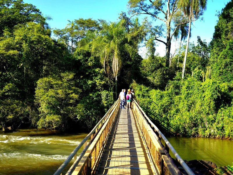 Steg am Iguazu Fluss in Argentinien