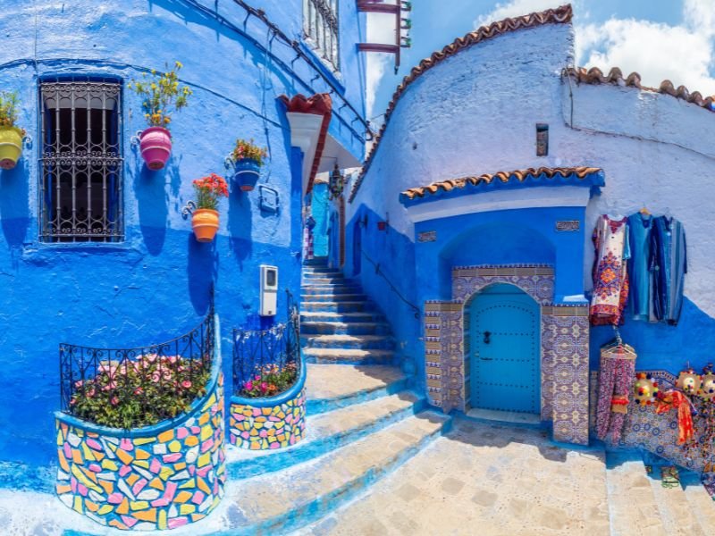 blaue Stadt Chefchaouen in Marokko