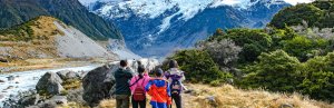Gruppe Touristen in Neuseeland