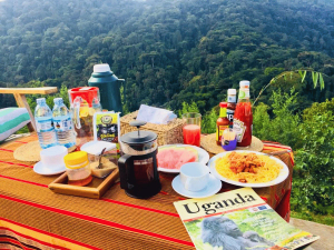 Bwindi Komfortunterkunft FrĂĽhstĂĽck im Freien