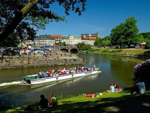 Bootsfahrt durch die Kanäle von Göteborg, Schweden