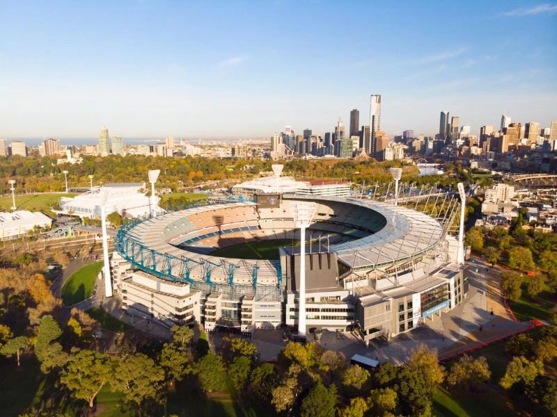 Blick auf Sportstadion in Melbourne, Australien