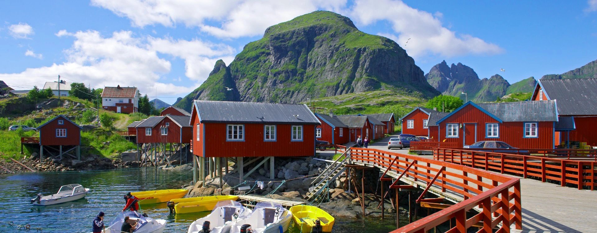 Rote Häuser in Norwegen