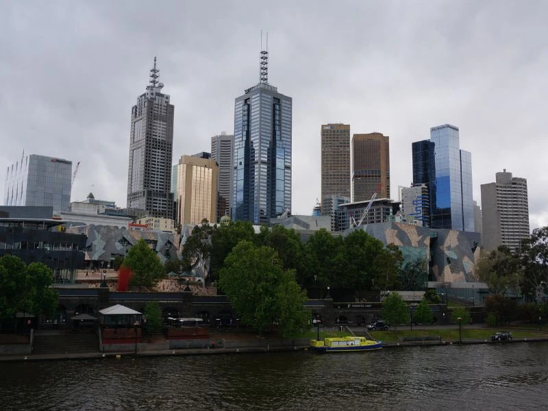 Yarra River und Skyline in Melbourne
