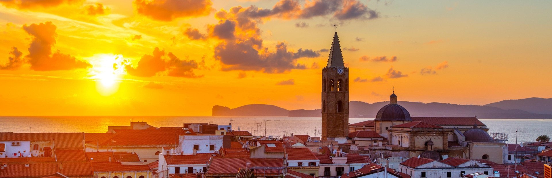 Sonnenuntergang bei Alghero, Sardinien, Italien