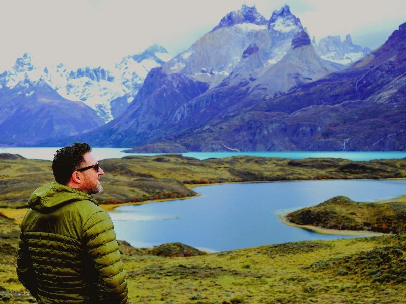 Reisender im Torres del Paine Nationalpark