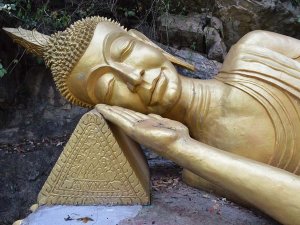 Goldener Buddha in Luang Prabang in Laos