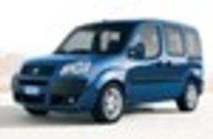 Blauer Minivan