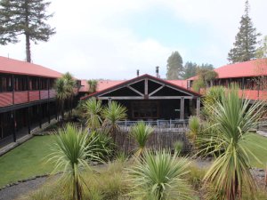 Außenansicht der Unterkunft im Tongariro Nationalpark