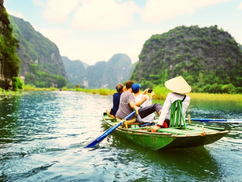 Bootsfahrt in Ninh Binh in Vietnam
