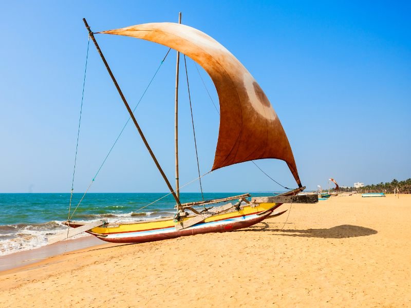 Segelboot in Negombo in Sri Lanka