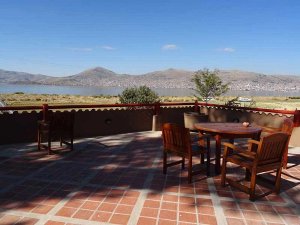 Terrasse in Hotel in Puno in Peru