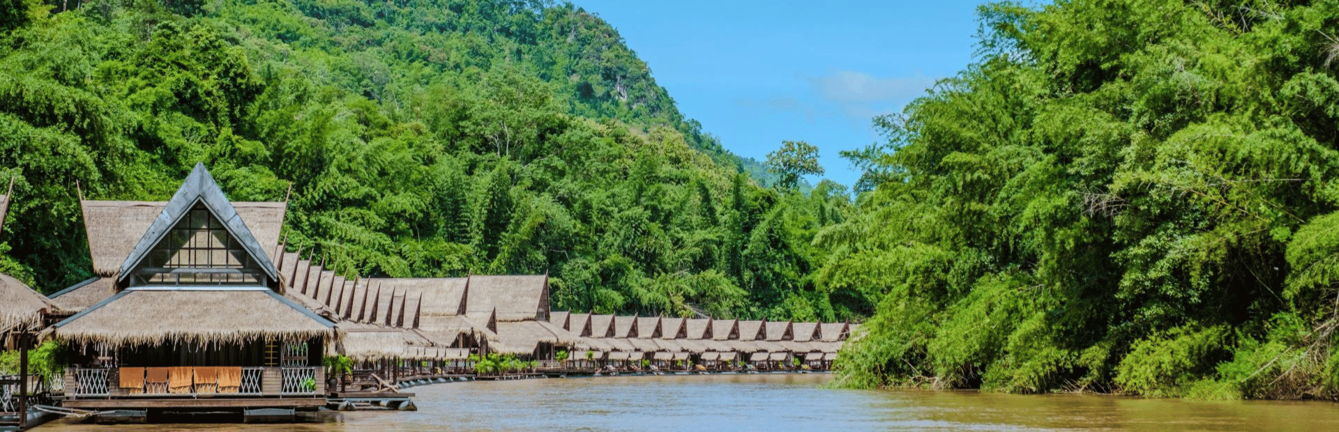 Schwimmenden Hütten am River Kwai in Thailand