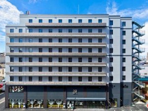 Fassade vom Hotel in Tottori in Japan