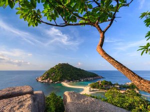 Ausblick auf die Insel Nan Gyuan bei Koh Tao, Thailand