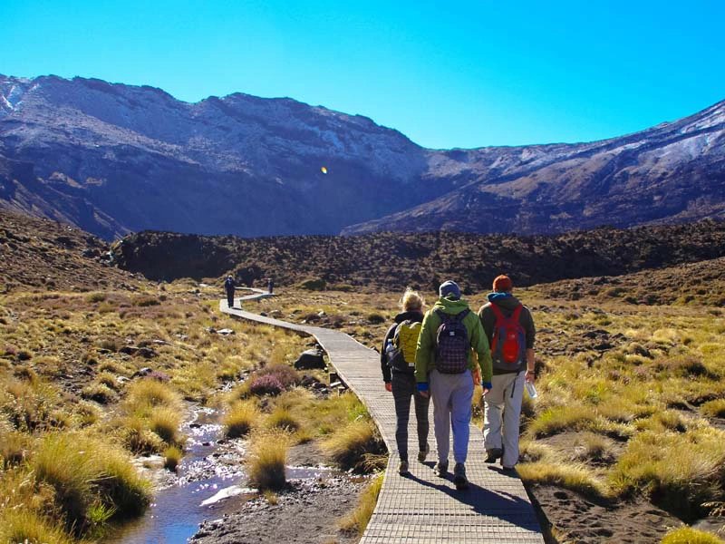 Wanderer beim Tongariro Crossing