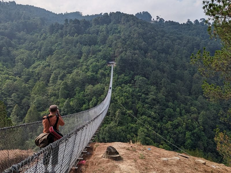 Hängebrücke in Nagarkot in Nepal