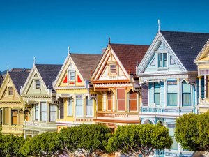 Painted Ladies am Alamo Square in San Francsico