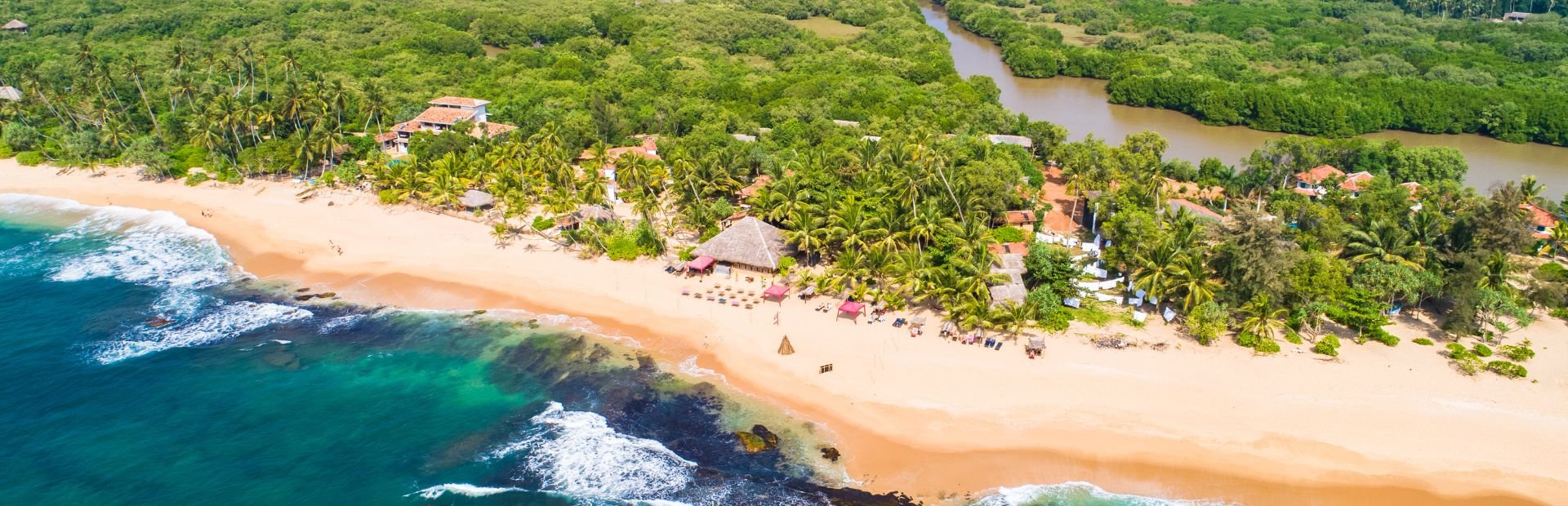 Tangalle Strand aus der Vogelperspektive