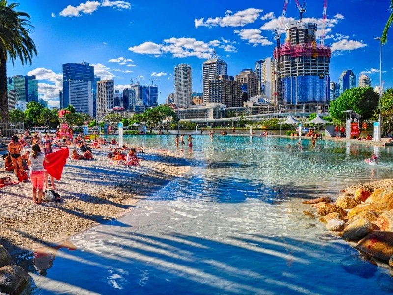 South Banks in Brisbane - Wasserlandschaft in der Stadtmitte