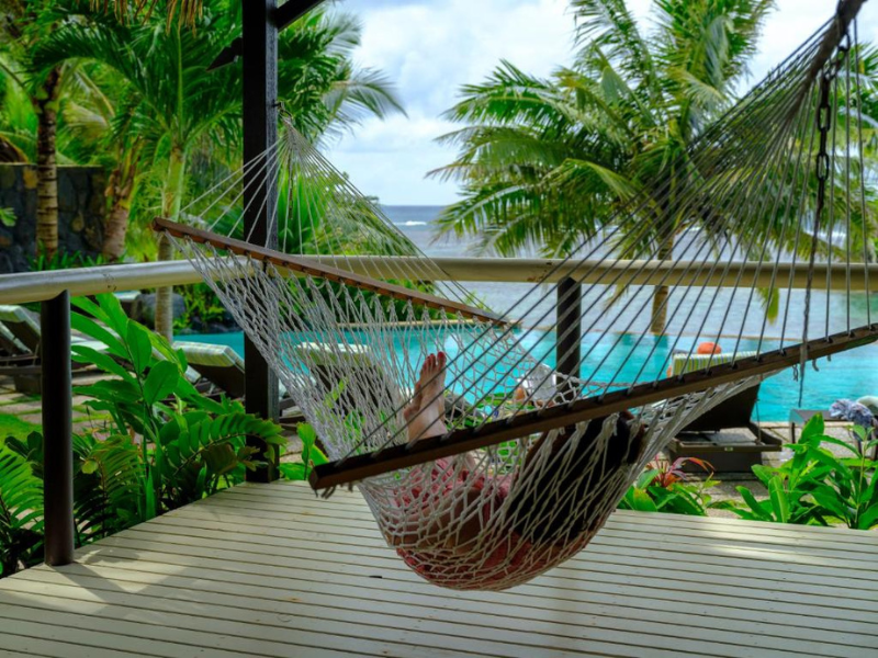 Mädchen Hangematte Samoa
