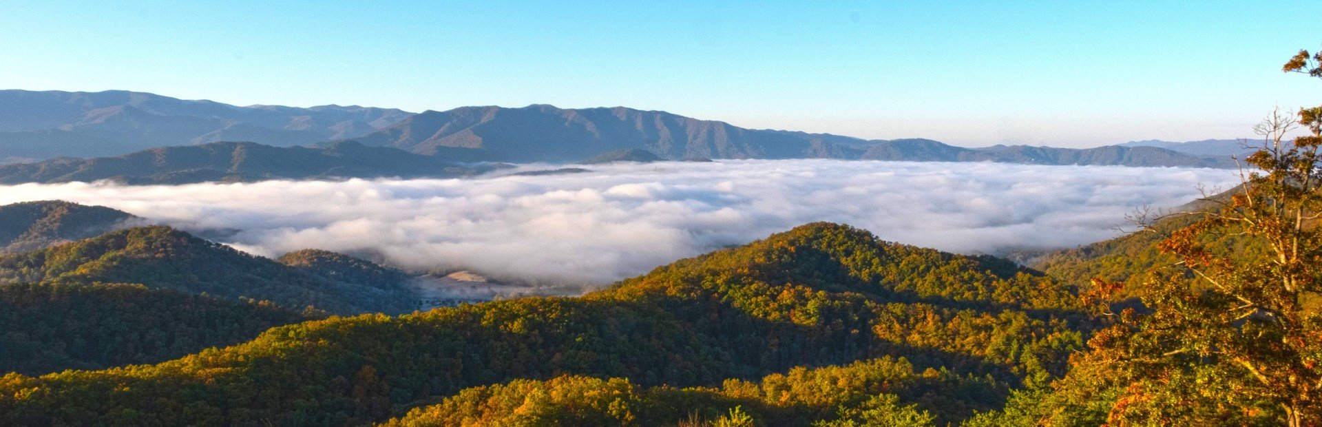 Blick auf die Smoky Mountains in Tennesse, USA